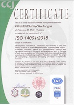 Certyfikat Systemu Jakości - ISO 14001